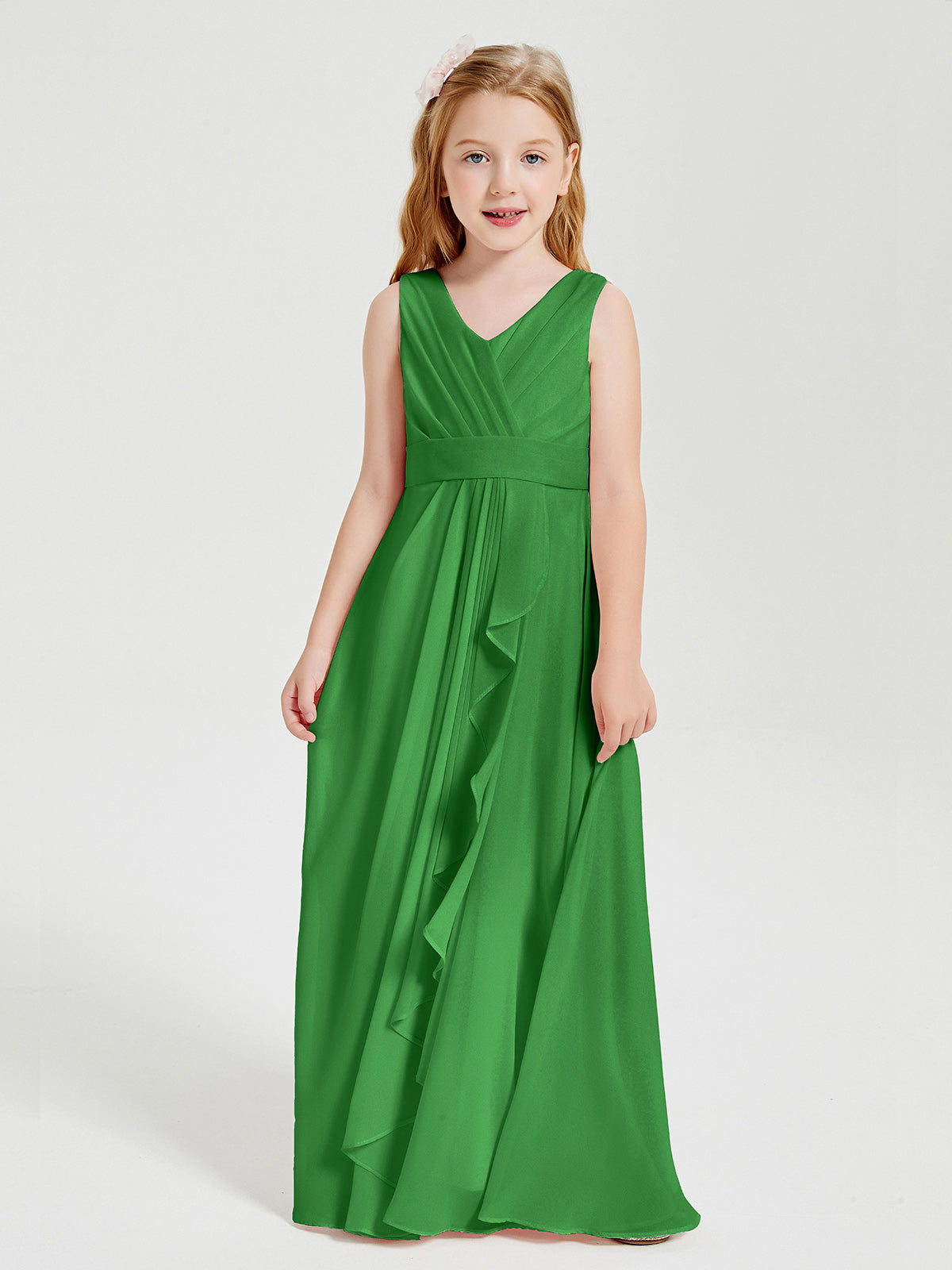 Boho Long Chiffon Bridesmaid Gown Green
